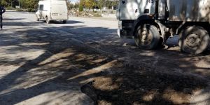 Hastanede park yeri çalışmaları başladı