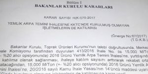 Yemlik arpa ihalesine yurt dışından da işletmeler katılacak!