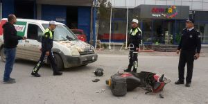 Motor sürücüsü başından yaralandı!