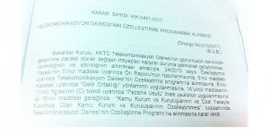 Telekomünikasyon Dairesi Özelleştirme Programı’na alındı