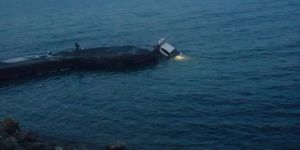 Aracıyla denize düştü!