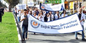 DAÜ öğrencileri sağlık için yürüdü