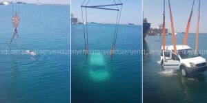 Araç denize düştü!