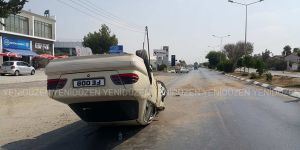 Lefkoşa'da korkutan kaza!