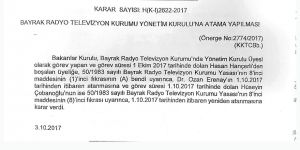 BRTK Yönetim Kurulu’na atama