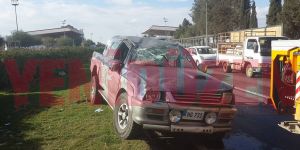 Takla attı, karşı şeritteki araca çarptı