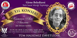 Girne Belediyesi Türk Sanat Müziği Topluluğu’ndan; 20’nci yıl konseri