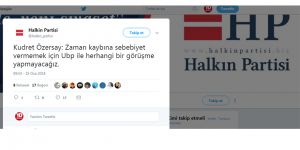 HP, UBP İLE GÖRÜŞMEYECEK