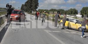 Haspolat kavşağında korkutan kaza