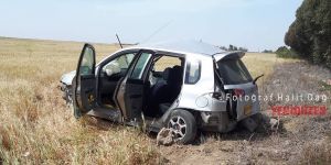 Direksiyon hakimiyetini kaybetti, ağaca çarptı!