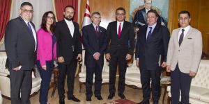 Erhürman, Nobel ödüllü Sancar'ı kabul etti