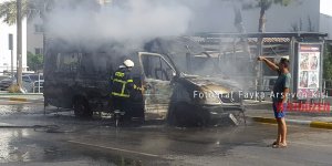 SEYİR HALİNDE ALEV ALDI