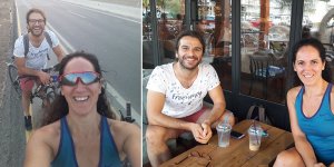 Güzel adamlar bisiklet sürer