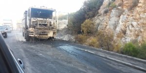 Dağyolu'nda kamyon yandı