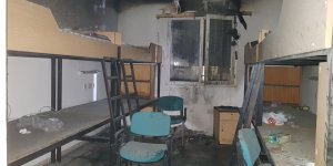 DAÜ'de yurt odasında yangın çıktı
