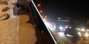 Girne yoluna SIVI SABUN döküldü