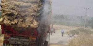 Balya yüklü TIRda yangın çıktı