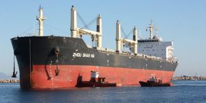 Su projesinin boruları Mağusa Limanında 