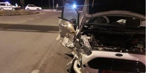 İnönü kavşağında korkutan kaza