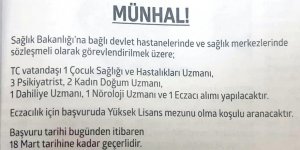 Sağlık Bakanlığı’ndan ‘doktor ve eczacı’ münhali’