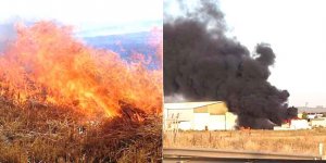 İki ayrı yerde yangın