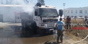 LTB'ye ait iş aracı alev aldı