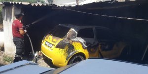 Park halindeki araç yandı