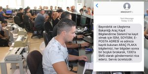 Araç bilgileri SMS ile gönderilecek