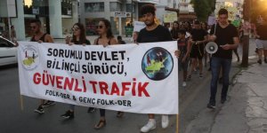 Gençler “Sorumlu devlet, bilinçli sürücü, güvenli trafik” için yürüdü