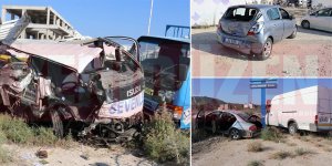 İskele’de kaza: 6 araç birbirine girdi