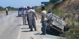 Toprak sete çarpıp takla attı