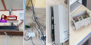 Belediyede avlusuna  yıldırım düştü!