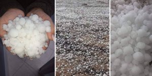 Yenierenköy’de ceviz büyüklüğünde dolu