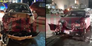 İki araç yüz yüze çarpıştı