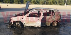 Seyir halindeki araç alev aldı