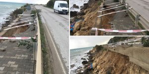 İskele-Boğaz Yolu’nda çökme tehlikesi!