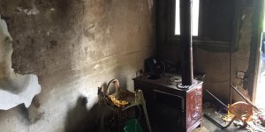 Ev yangınında iki kişi yaralandı