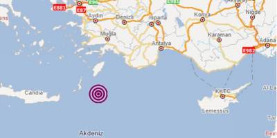 Akdeniz'de 5,4 büyüklüğünde deprem
