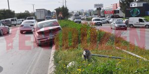 Refüjdeki direğe çarptı: 2 yaralı