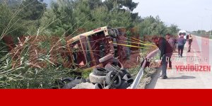 Otobüs dere yatağına uçtu