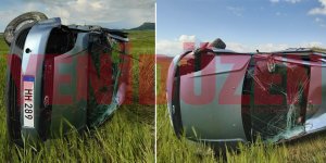 Dikkati dağıldı, takla attı