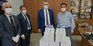 El ve cilt dezenfektanları hastaneye teslim edildi