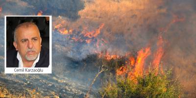 Elektrik hatları, kuru ot ve izmarit yakıyor