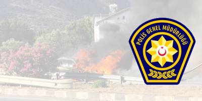 Seyir halindeki araç yandı