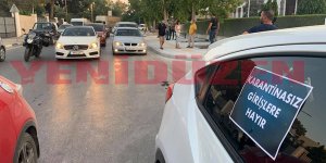 "Karantinasız girişlere" araçlı protesto