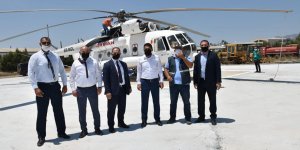 Yangın söndürme helikopteri adaya getirildi