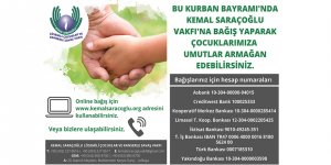 Kemal Saraçoğlu Vakfı’ndan Kurban Bayramı’nda destek çağrısı…