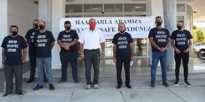 Mağusa Belediyesi önünde eylem