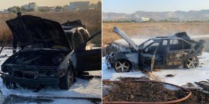 Araç küle döndü, sürücü yara almadı