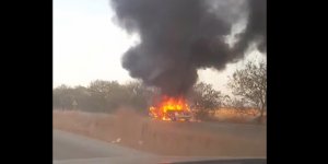 Araç alevlere teslim oldu